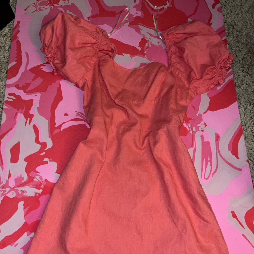 Forever 21 Orange and Pink Ruffled Tiered Mini Dress